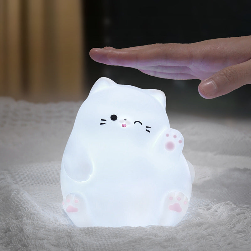 Waving Cat nattlampa – Tap Tap LED