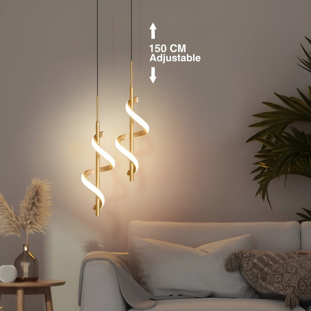 Aurista – Spiralformad LED-Krona i Guld & Svart