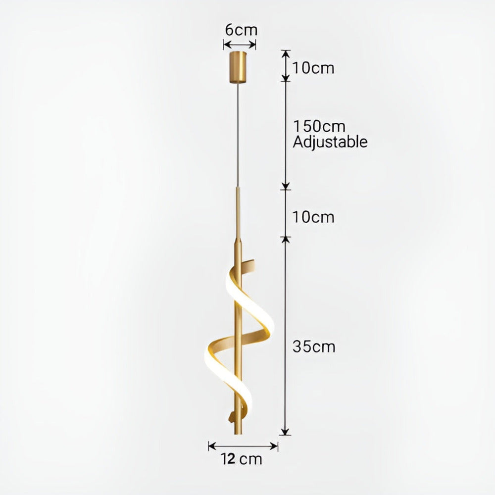 Aurista – Spiralformad LED-Krona i Guld & Svart