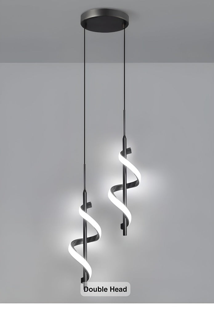 Aurista – Spiralformad LED-Krona i Guld & Svart