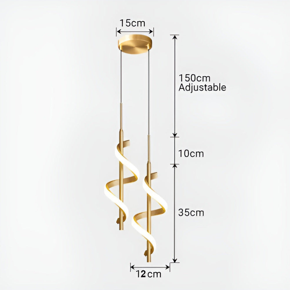 Aurista – Spiralformad LED-Krona i Guld & Svart