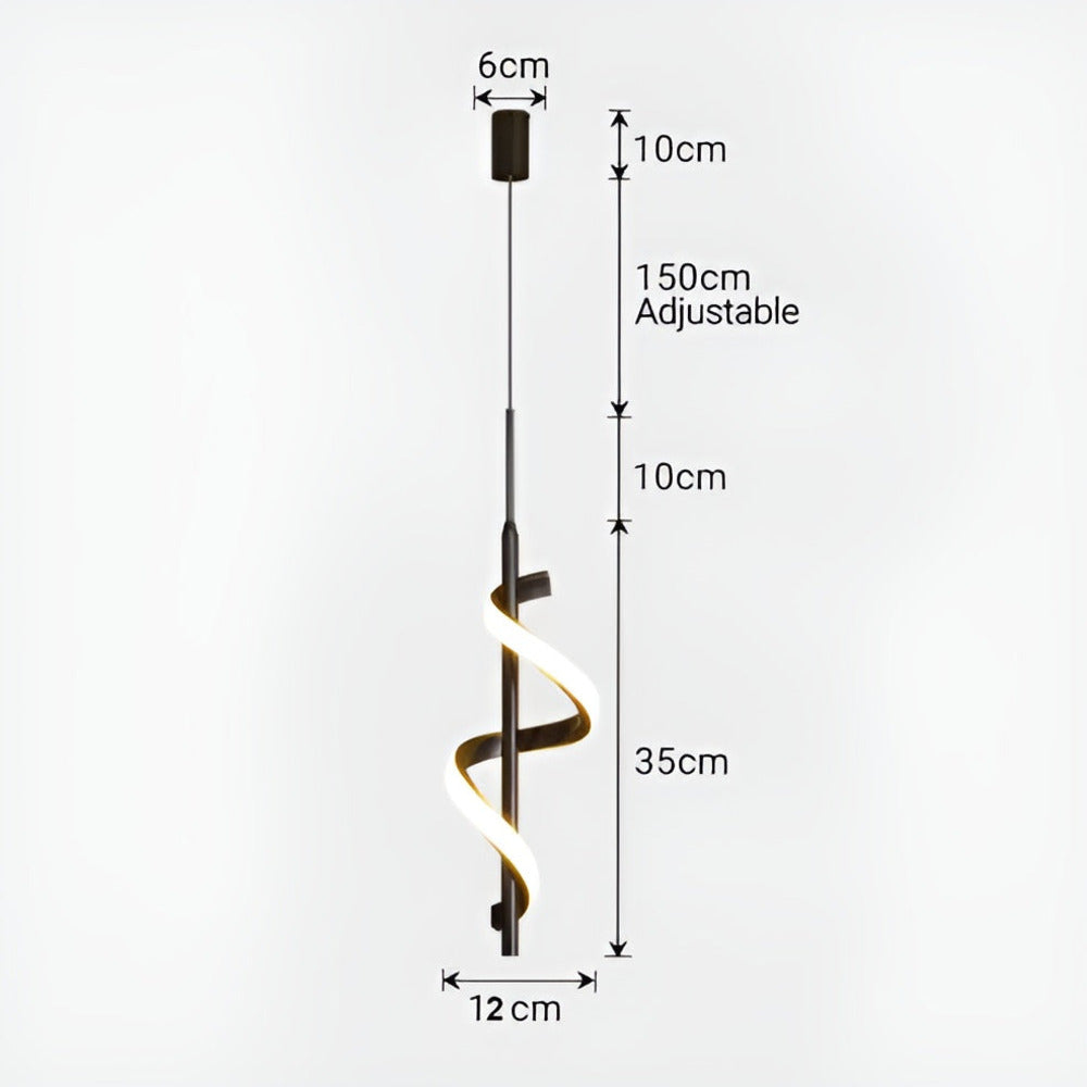 Aurista – Spiralformad LED-Krona i Guld & Svart