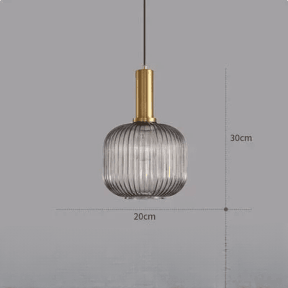 HuedRibbad Taklampa- Randig Ljuskrona i Vintageglas