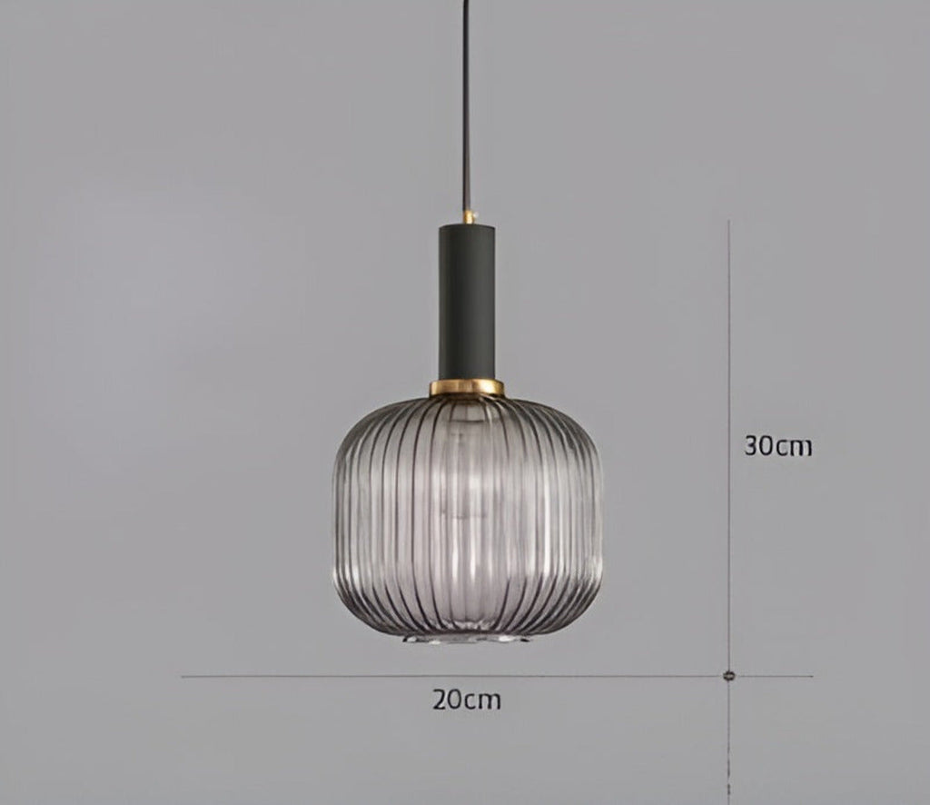 HuedRibbad Taklampa- Randig Ljuskrona i Vintageglas