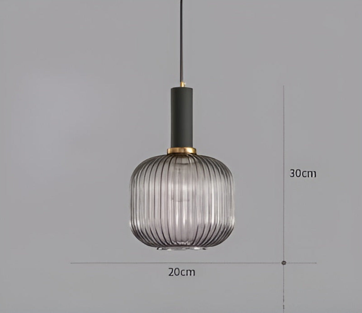 HuedRibbad Taklampa- Randig Ljuskrona i Vintageglas