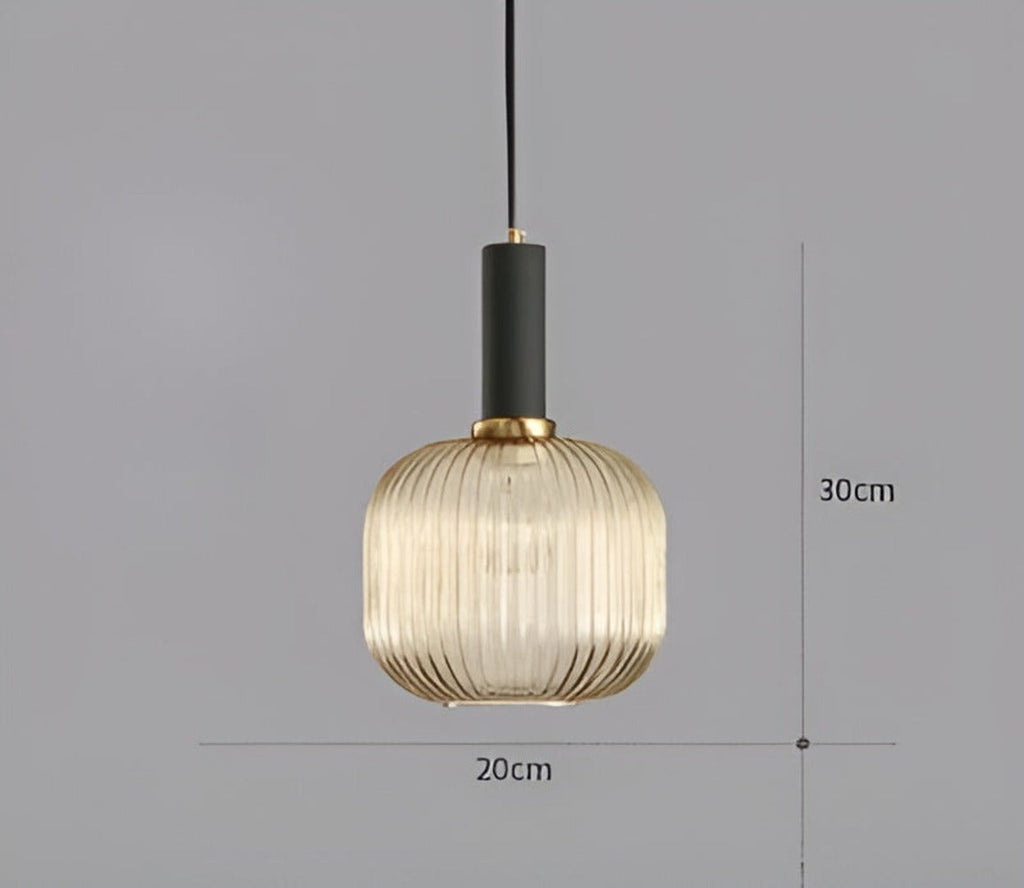 HuedRibbad Taklampa- Randig Ljuskrona i Vintageglas