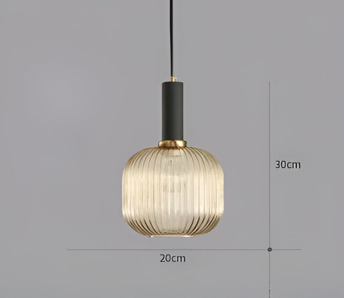 HuedRibbad Taklampa- Randig Ljuskrona i Vintageglas