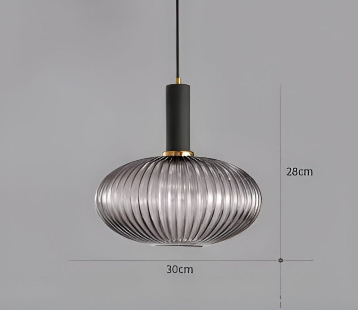 HuedRibbad Taklampa- Randig Ljuskrona i Vintageglas