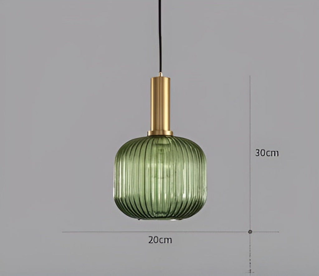 HuedRibbad Taklampa- Randig Ljuskrona i Vintageglas