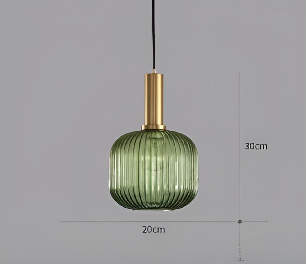 HuedRibbad Taklampa- Randig Ljuskrona i Vintageglas