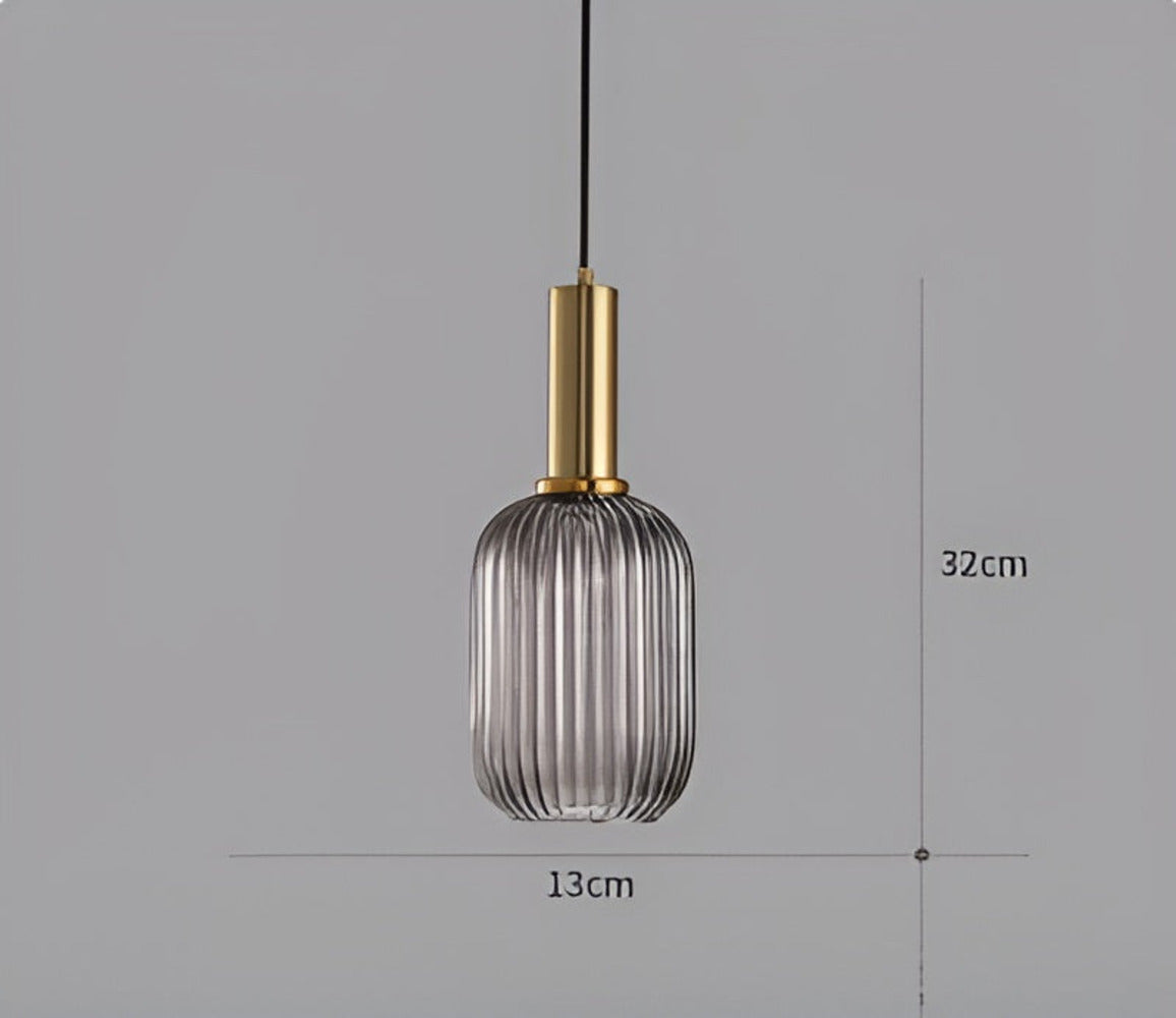 HuedRibbad Taklampa- Randig Ljuskrona i Vintageglas