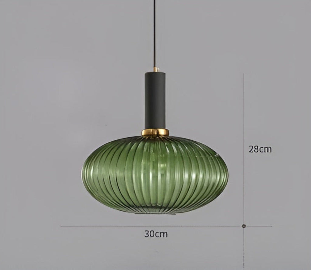 HuedRibbad Taklampa- Randig Ljuskrona i Vintageglas