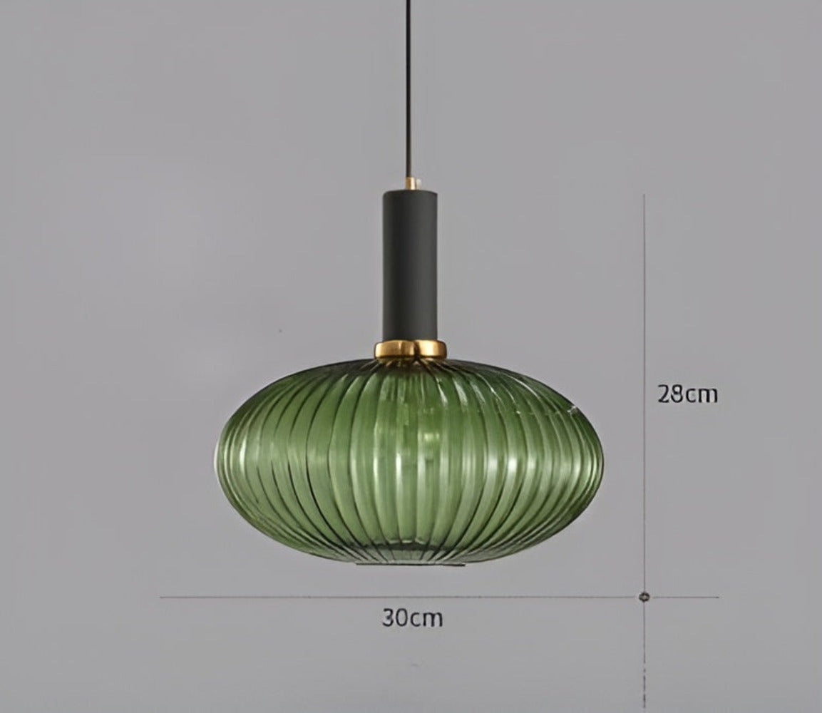 HuedRibbad Taklampa- Randig Ljuskrona i Vintageglas