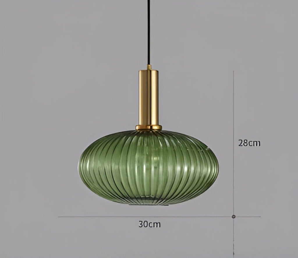 HuedRibbad Taklampa- Randig Ljuskrona i Vintageglas