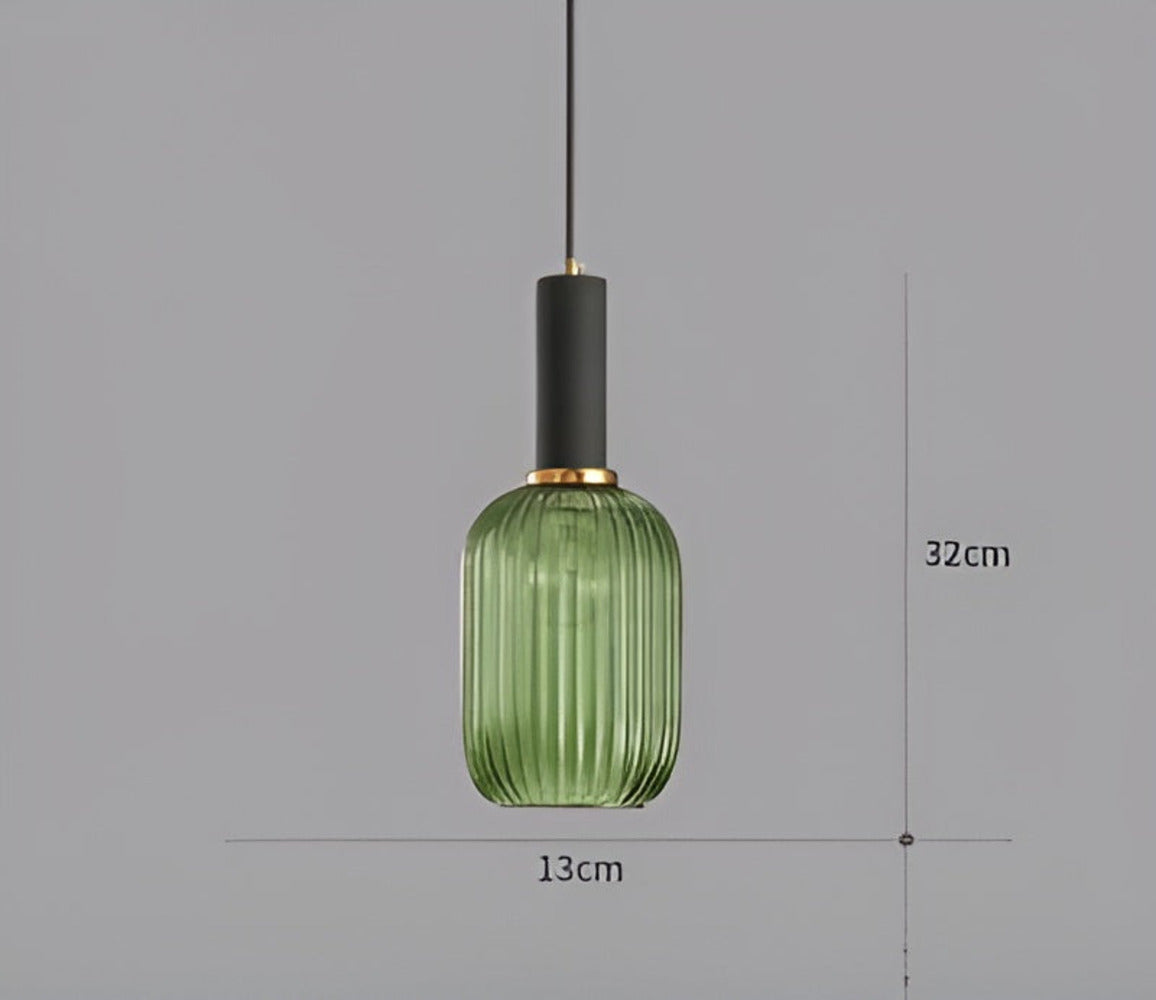 HuedRibbad Taklampa- Randig Ljuskrona i Vintageglas