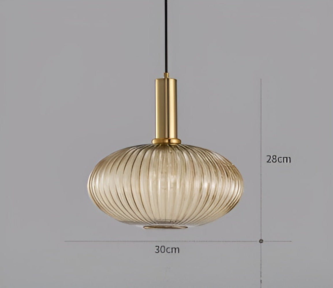 HuedRibbad Taklampa- Randig Ljuskrona i Vintageglas