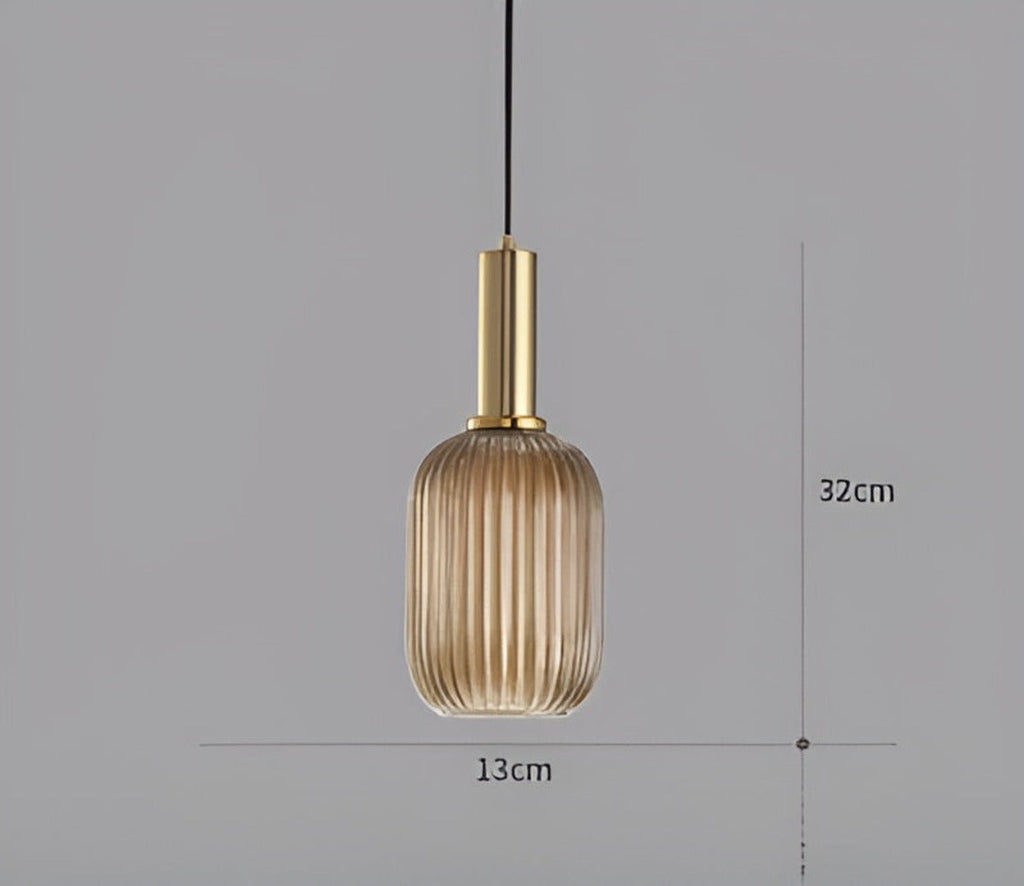 HuedRibbad Taklampa- Randig Ljuskrona i Vintageglas