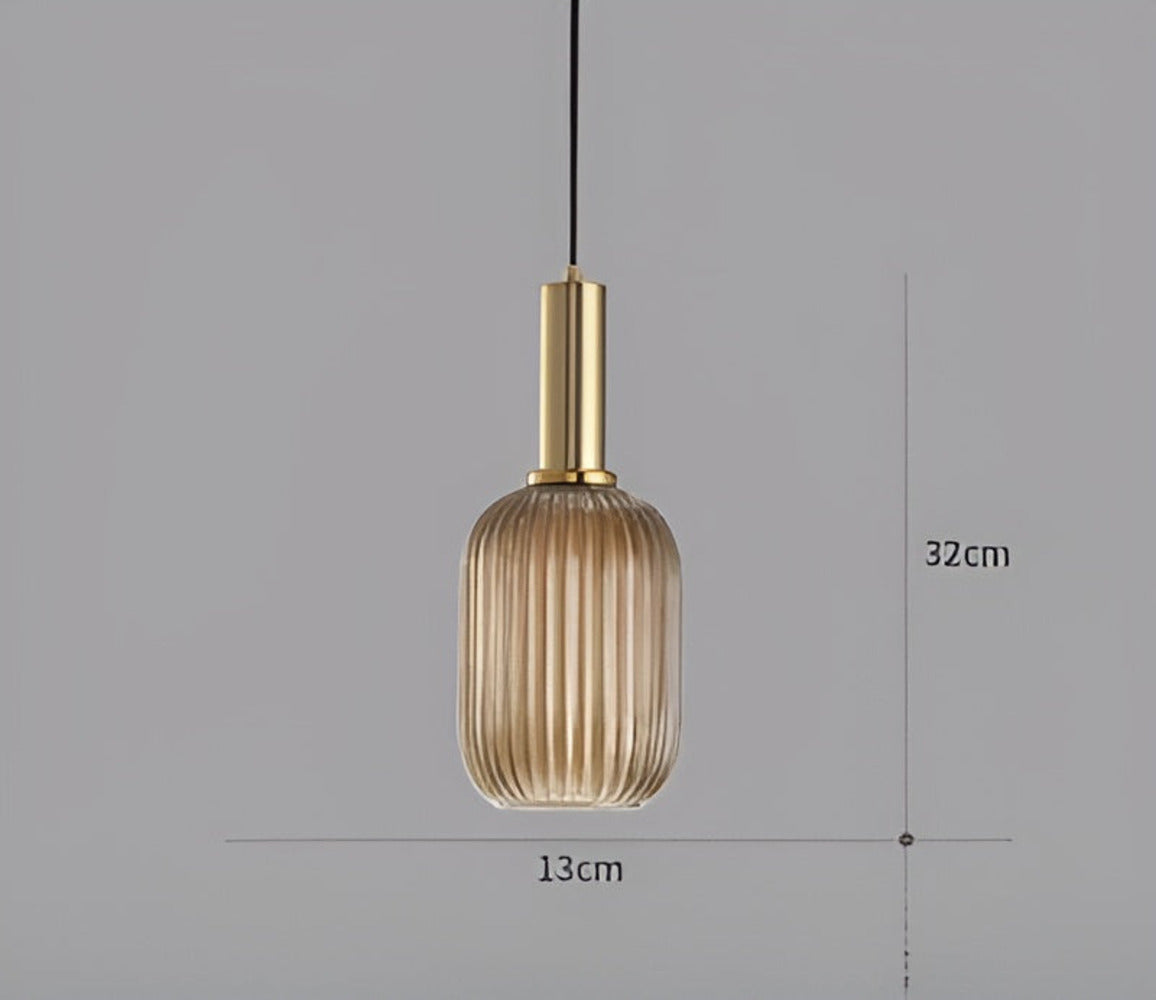 HuedRibbad Taklampa- Randig Ljuskrona i Vintageglas