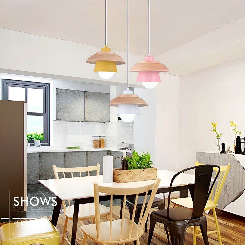 HaloWood – Justerbar Taklampa i Trä & Aluminium