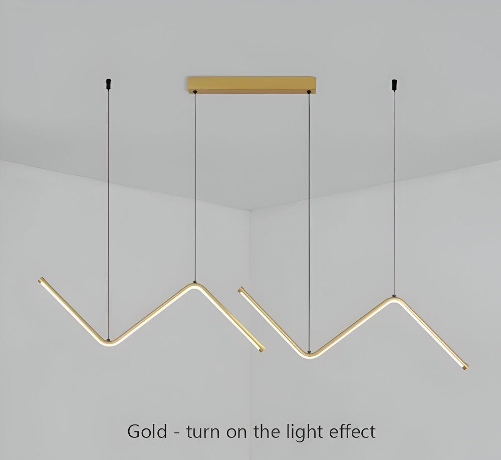 Lunaro – Triangulär LED-Pendellampa i Svart & Guld