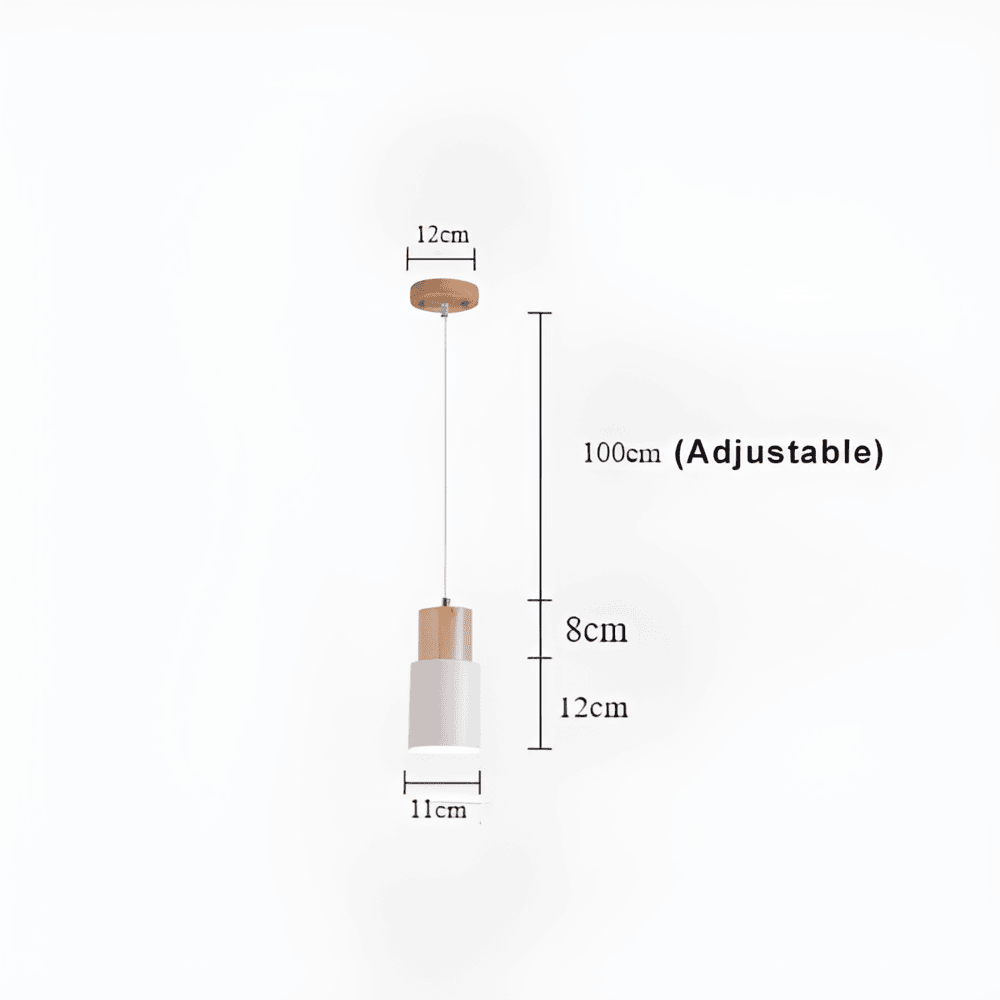 Cylina – Kompakt Taklampa i Metall och Trä