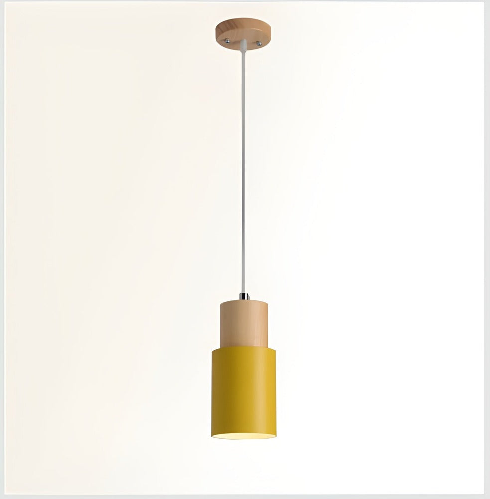 Cylina – Kompakt Taklampa i Metall och Trä