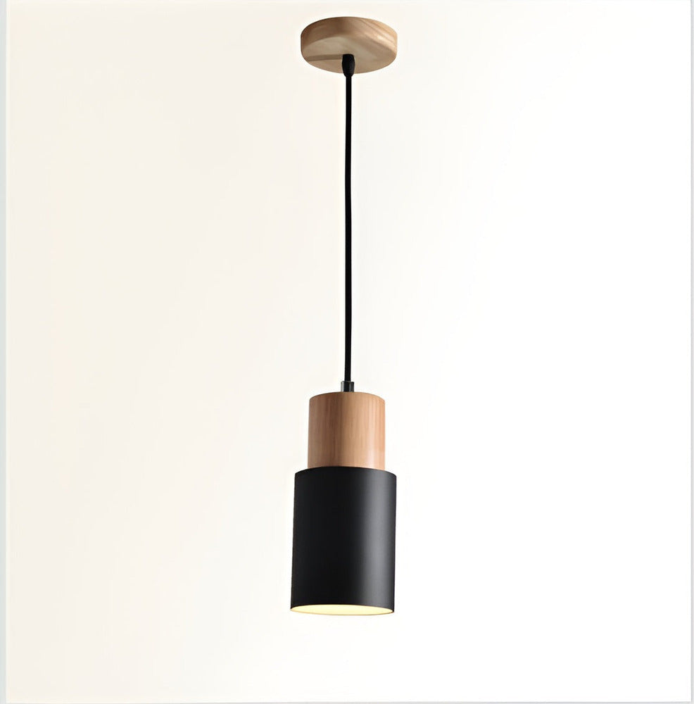 Cylina – Kompakt Taklampa i Metall och Trä