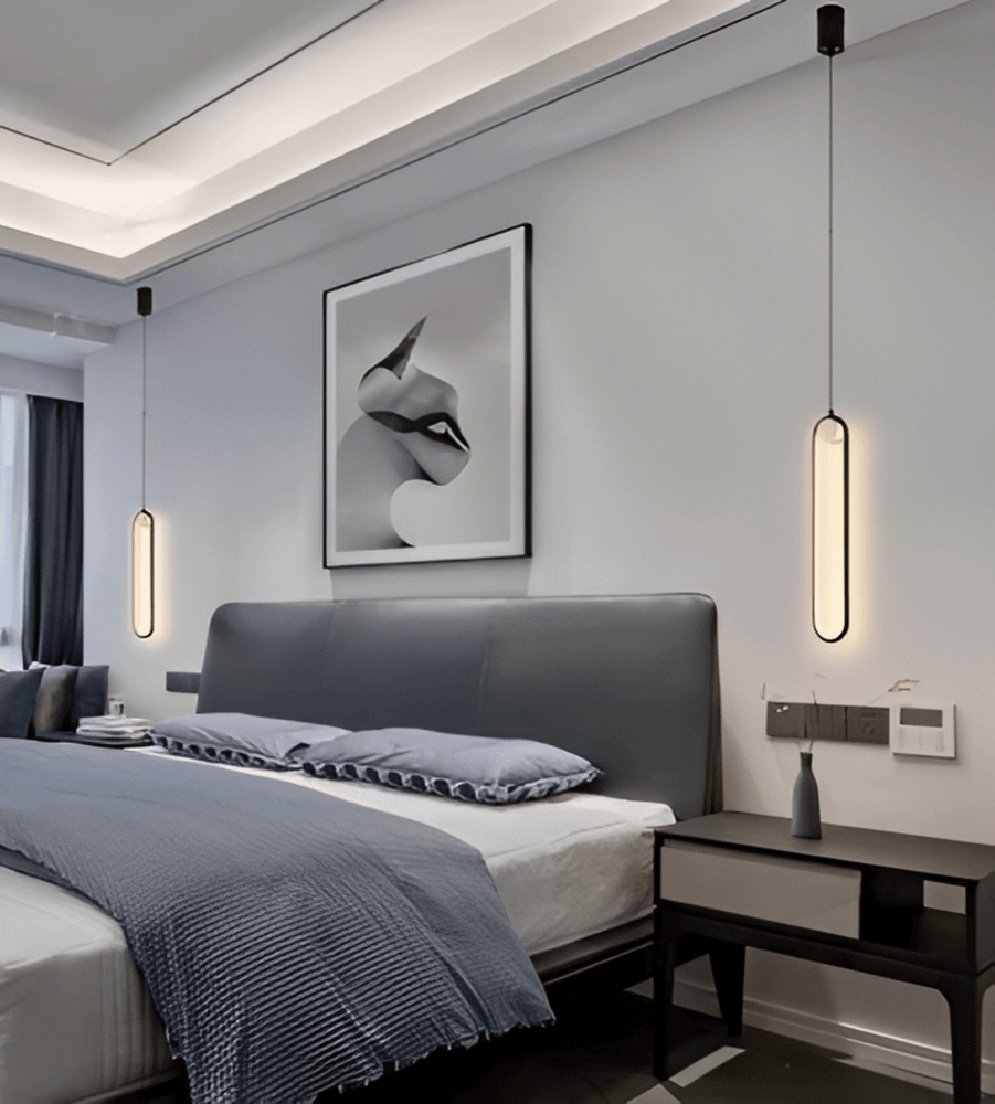 Linuva – Oval LED-Pendellampa i Svart Aluminium