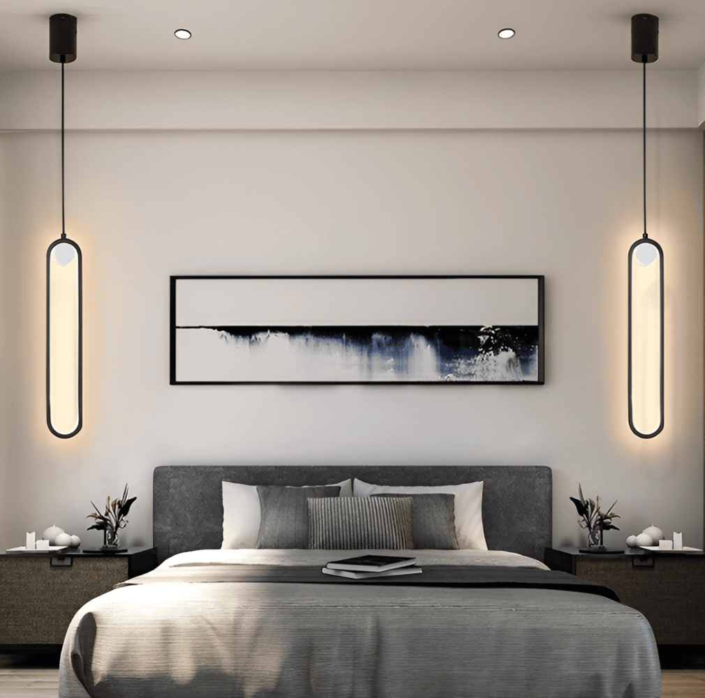 Linuva – Oval LED-Pendellampa i Svart Aluminium