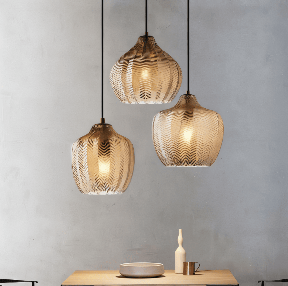 Vintara – Pendellampa i Glas med Zigzag-Design