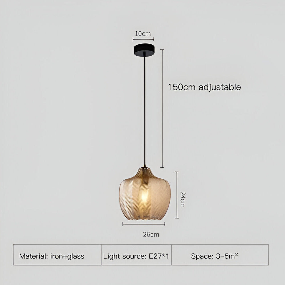 Vintara – Pendellampa i Glas med Zigzag-Design