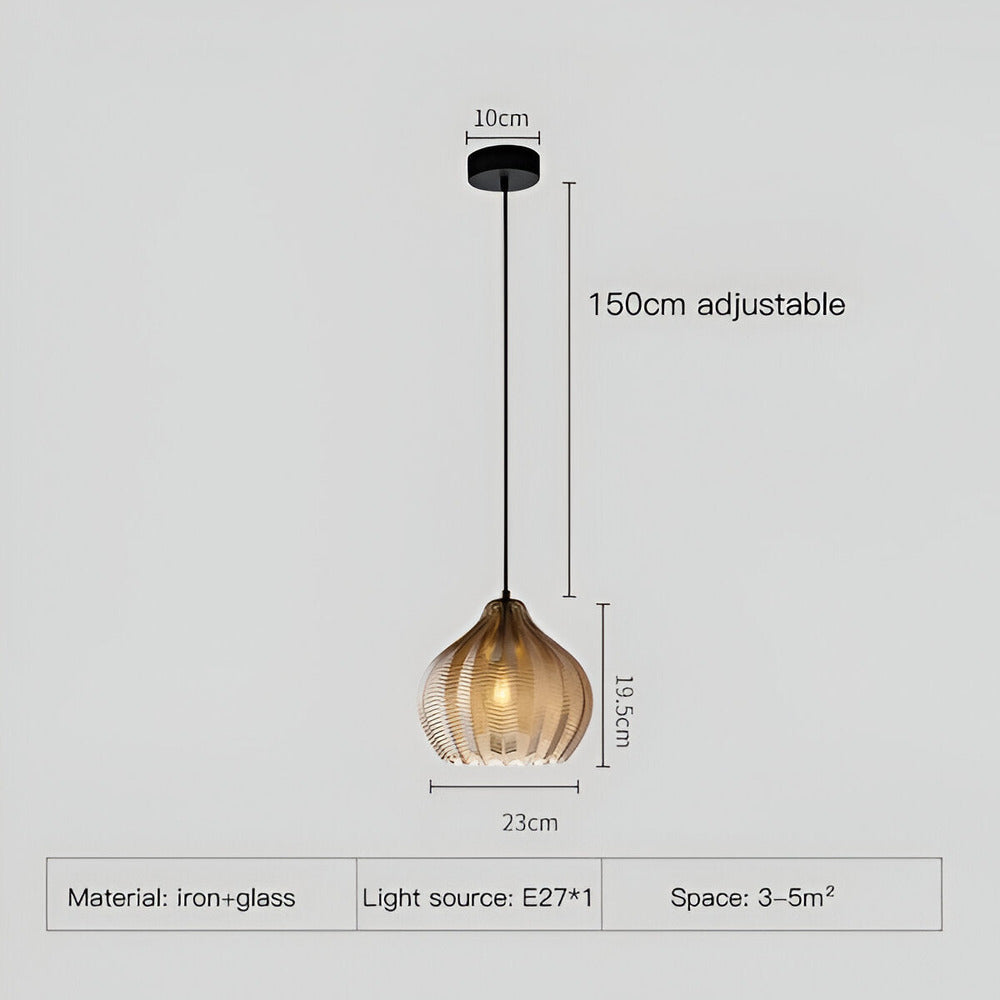 Vintara – Pendellampa i Glas med Zigzag-Design
