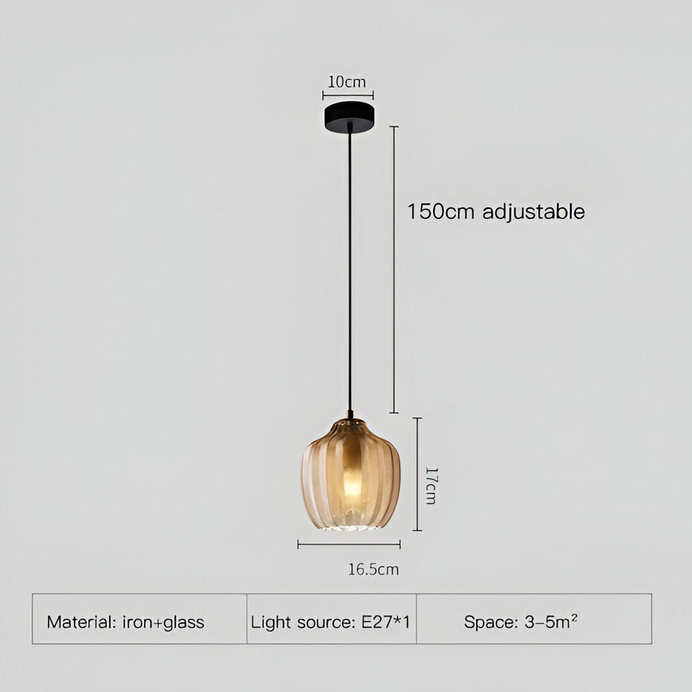 Vintara – Pendellampa i Glas med Zigzag-Design