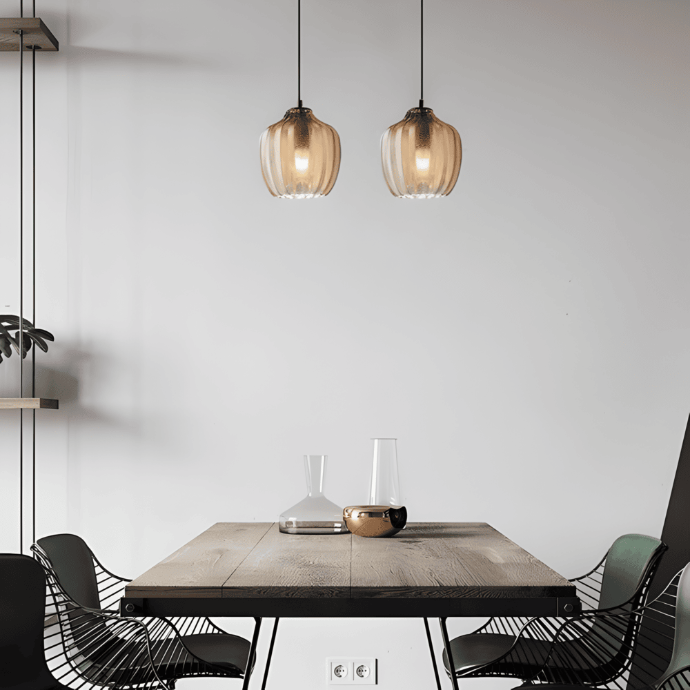 Vintara – Pendellampa i Glas med Zigzag-Design